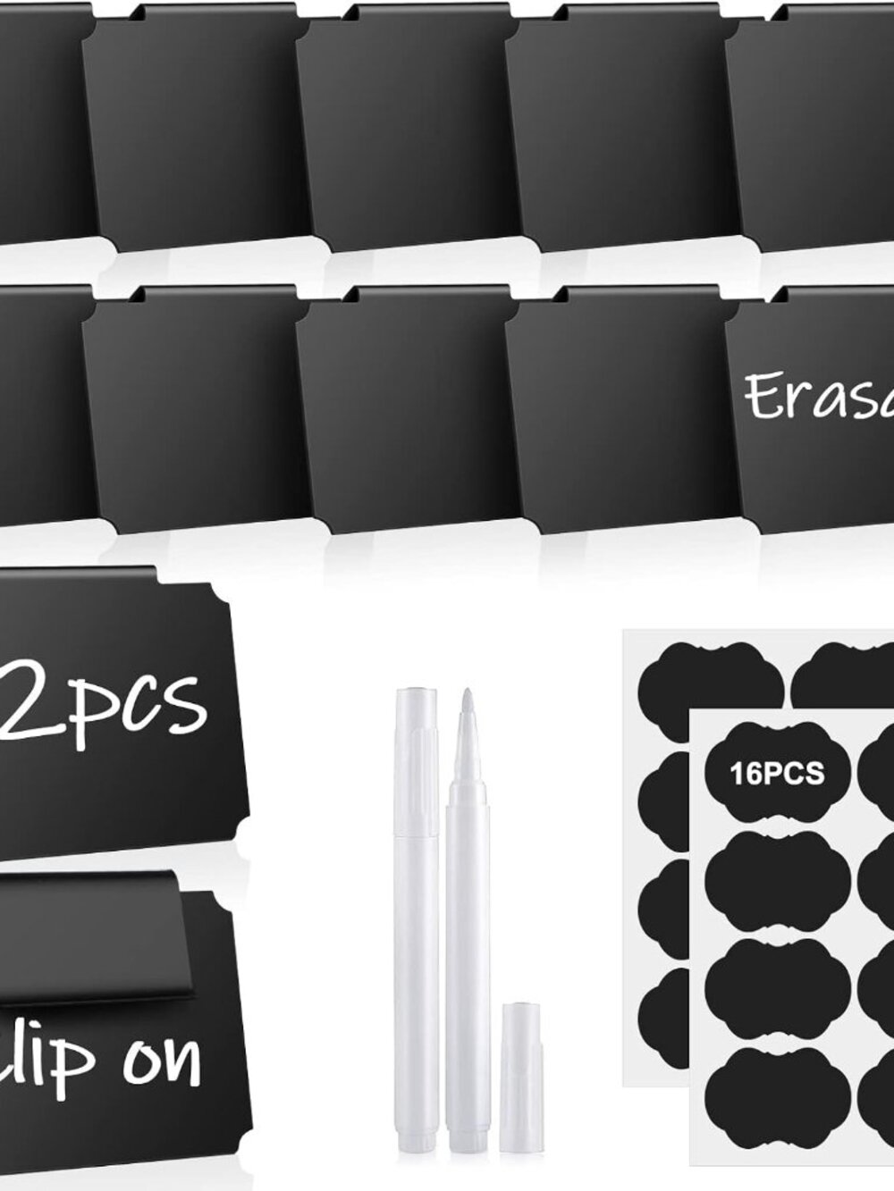 12PCS Basket Labels, Premium Bin Basket Labels Clip On, Pantry Basket Labels Tag